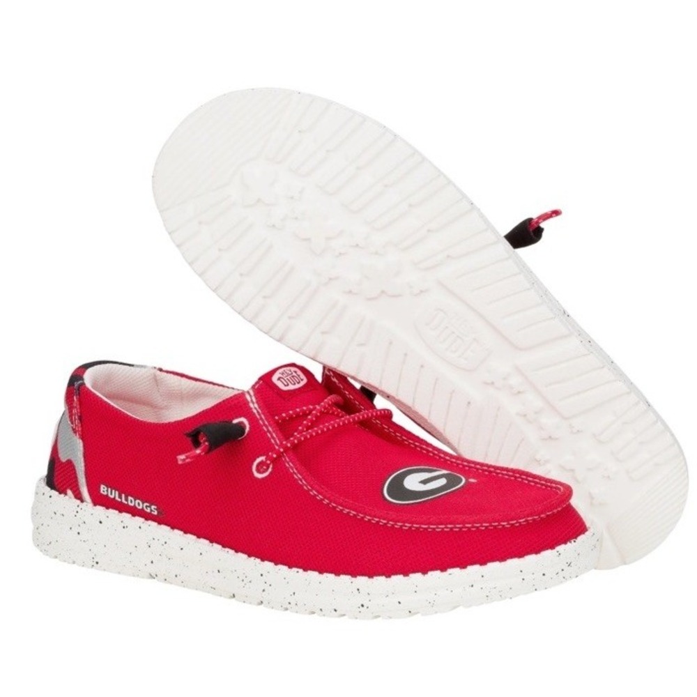 New With Box Hey Dude Wendy UGA Georgia Bulldogs Shoes 43058-6WG Women's Size 6